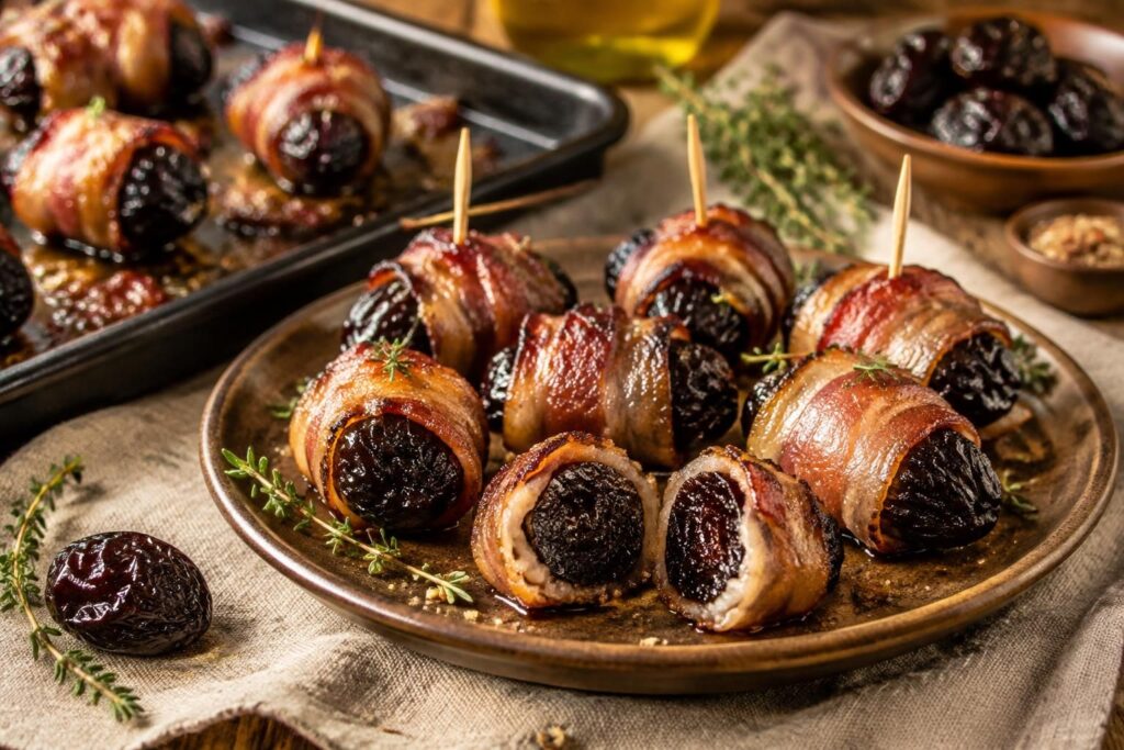 découvrez des pruneaux au lard dorés au four : des idées apéritives faciles et savoureuses pour régaler vos invités.