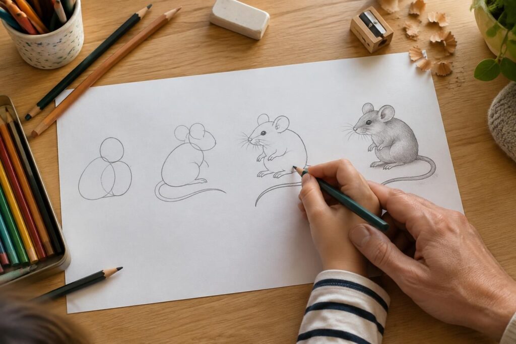 apprenez à dessiner un rat facilement grâce à des étapes simples et amusantes, adaptées aux enfants comme aux adultes.