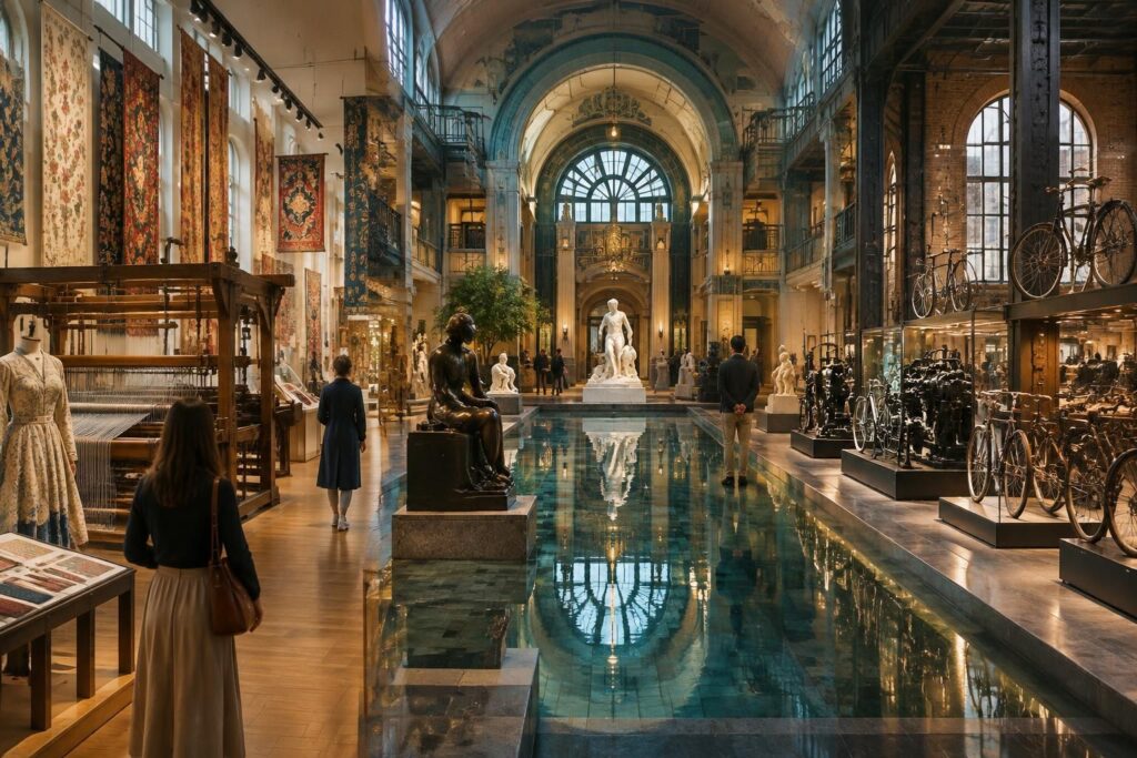 explorez les collections des musées d’art et d’industrie de saint-étienne, roubaix et châtellerault : savoir-faire, patrimoine industriel et créations.
